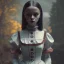 Placeholder: Full body, 3d render,Jenna Ortega, Wednesday addams 1800's women style, 1800's hair style, 1800's women clothes style, hyper realistic, octane render, unreal engine 5, 8k, palace background, uhd