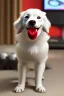 Placeholder: Crazy screaming gaming dog with joystick in paw