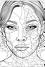 Placeholder: Outline art for coloring page, WOMAN'S FACE IN A PUZZLE, coloring page, white background, Sketch style, only use outline, clean line art, white background, no shadows, no shading, no color, clear