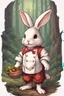 Placeholder: Cute bunny adventurer chef in a forestdnd art realism