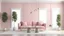 Placeholder: Living room have pink sofa and decoration minimal on two tone wall.3d rendering