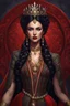 Placeholder: gorgeous woman, queen, black hair, game of thrones, red lipstick, fantasy, intricate, elegant, highly detailed, digital painting, artstation...