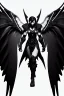 Placeholder: angel, demon, angel demon hybrid, half angel, half demon, black angel wings, white demon wings, black and white, balance, horns, armor, noble clothes, black and white armor, black and white clothes