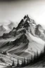 Placeholder: Lukisan pensil gunung