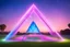 Placeholder: magic brightness triangle structure of light and bluebeam in a magic blue and pink lawn in a fairy cosmo, with lightness sky