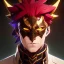 Placeholder: Full body Dragon man with dragon mask over his eyes and forehead, anime art, 12k, full head, full body