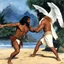 Placeholder: [art from Sandokan (1976)] Jacob wrestling with angel