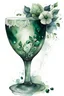 Placeholder: watercolor drawing of a dark green a wine glass with white lace and emeralds and flowers, on a white background, Trending on Artstation, {creative commons}, fanart, AIart, {Woolitize}, by Charlie Bowater, Illustration, Color Grading, Filmic, Nikon D750, Brenizer Method, Side-View, Perspective, Depth of Field, Field of View, F/2.8, Lens Flare, Tonal Colors, 8K, Full-HD, ProPhoto RGB, Perfectionism, Rim Lighting, Natural Lighting, Soft Lighting, Accent Lighting, Diffraction Grading, With Imperfe