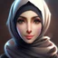 Placeholder: 3d anime Only the face Muslim Pretty impressive women,Portrait image,professional look