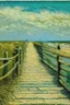 Placeholder: Coastal beach boardwalk by Van Gogh