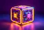 Placeholder: fantastic neurocube with ambient lighting, futurism