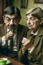 Placeholder: mr bean smoking with a grandma