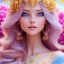 Placeholder: Beautyful smiling young woman, long hair amazing blue eyes, flowers, happy cosmic, bright colors, blue, pink, gold, jewels, realistic, photo real, clear sunny background, highly detailed, high contrast, 8k high definition, unreal engine 5, extremely sharp detail, light effect, sunny light background