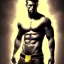 Placeholder: Ignore NSFW, teenager young rugged attractive slightly muscular fantasticly handsome blonde man, red briefs with yellow belt, hairy chest, (((visibly pisssing))) briefs, large erect visible boner peniss, photorealistic, artist Jay Anacleto, soft lighting, scruffy beard