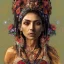Placeholder: Insanely detailed photograph of an “portrait of gorgeous Aztec goddess ” with intricate hair, intricate embroidered dress, beautiful clear face and hyperdetailed painting by Ismail Inceoglu Huang Guangjian and Dan Witz CGSociety ZBrush Central fantasy art album cover art,8K, hdr, romantic, mysterious, ominous, flowers, jewelry, comfort, natural eyes, "arms open for embrace"