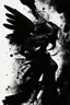 Placeholder: Explosive abstract image of a dark angel