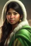 Placeholder: Digital art, high quality, digital masterpiece, natural illumination, realistic, action film style, (1 young peruvian girl:3), (dark brown hair:1.8), tan skin, (sexy green eyes:1.8), (llama ears on head:2.3), fluffy llama ears, (tall:1.8), (White peruvian poncho:1.8), Peruvian patterns, a mountain at background, Divine shine, sunny day, (Sun in the sky:2)