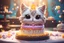 Placeholder: cute fluffy chibi cat birthday cake in sunshine Weight:1 detailed matte painting, deep color, fantastical, intricate detail, splash screen, complementary colors, fantasy concept art, 8k resolution trending on Artstation Unreal Engine 5 Weight:0.9