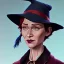 Placeholder: Portrait of a 30 year old witch like Renée Zellweger and Mary Poppins