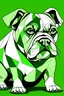 Placeholder: bulldog in pablo picasso style in green