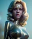 Placeholder: Ultra Realistic retro sci-fi movie, classic ovni levitating scene, 1960 year, waist up view portrait, a super giant blonde woman, sweet teenager Jane Fonda face, perfect iris, glow eyes, face makeup, tight latex coat, many people, Retro sci-fi style, soft color, highly detailed, unreal engine 5, ray tracing, RTX, lumen lighting, ultra detail, volumetric lighting, 3d, finely drawn, high definition, high resolution.