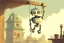 Placeholder: a robot hanging an old balance, style pixar