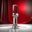 Placeholder: Create red microphone and silver background