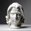 Placeholder: simple front view of a marble sculpted hair