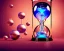 Placeholder: Cosmo space inside a glowing hourglass, intricate, realistic, digital art, meticulously detailed