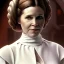 Placeholder: extremely detailed 8k hyperspace wallpaper,complete and photo realistic detailed head to waist stunning photo realistic portrait of carrie fisher as Princess Leia in star wars with photo realistic fine, simple and symetric haircut, brown eyes, professional majestic photo realistic painting by Ed Blinkey, Atey Ghailan, by Jeremy Mann, Greg Manchess, Antonio Moro, trending on ArtStation, Intricate, High Detail, Sharp focus, dramatic, by greg rutkowski, realism, beautiful and detailed lighting,