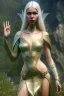 Placeholder: elven young woman, wearing light dress, happy expression, visible ultradetailed cute femine face armonious legs feet and hands, luminous weather, field in the mountains, ultra realistic, concept art, intricate details, highly detailed, photorealistic, octane render, 8 k, unreal engine, art by artgerm and greg rutkowski and charlie bowater and magali villeneuve and alphonse mucha