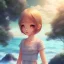 Placeholder: Anime little girl day, sunny, relaxing, sea, trees, real details anime style, realistic, glowing beach, 8k