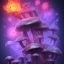 Placeholder: Spherical Frost metal magic armoured pink lightning Mycelium giant blob red MUSHROOM flower BURNING IN BLUE FLAMES hellfire abyss stars SPACE lANDSCAPE