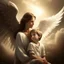 Placeholder: The image of a mother with angel wings watching and watching over her son from heaven