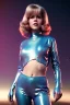 Placeholder: Ultra Realistic retro sci-fi portrait image from 1960, spaceship, sweet young Jane Fonda, tight latex suit, weapon, fighting stance, soft color, highly detailed, unreal engine 5, ray tracing, RTX, lumen lighting, ultra detail, volumetric lighting, 3d, finely drawn, high definition, high resolution.