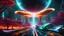 Placeholder: hyper realistic, tron legacy movie, space ships of the future, city of the future, green nad dark red trees , forest, yellow, blue, purple, orange, space, planets, god status creations of the universe