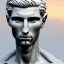 Placeholder: Messi whitemarble man, beautiful, eyes, full of details, hight definition, black backround, 8k