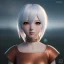 Placeholder: Anime girl cute neck head portrait, warrior costume, village, meditation, 8k quality