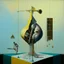 Placeholder: Abstract painting formed by a mix of human flesh-like surgical instruments and universe-like neuralink,strange musical instruments,minimalism,Painting By Adrian Ghenie, Rene Magritte, Salvador Dali, Lucian Freud