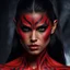 Placeholder: 32k uhd, 2000 movie film still, young girl, muscular 8k, RAW photo, highest quality, beautiful evil girl (( muscular sara sampaio red skin demon woman, beautiful bodypaint)), (detailed face), ((bald head)), (highest quality), (best shadow), scary majesty, creepy details, goofy expressions, dark studio, muted colors, by james cameron, photoreal, 85mm, F1.4, Cinestill 800T, 8k, high quality, photo realistic, photorealistic masterpiece, cinematic lighting,
