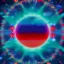 Placeholder: phsychedelic, swirling colors, red sun in center, blue moon, blackhole, stars, space