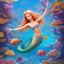 Placeholder: mermaid full body coral reef background