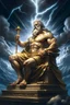 Placeholder: "Behold the majestic figure of Zeus, ruler of the heavens, as he sits upon his throne of clouds, his lightning bolt in hand, ready to strike down any who dare challenge his divine authority."