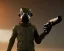 Placeholder: Alien, gas mask, holding gun, hands, Mars, metal, hammerhead, raptor