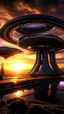 Placeholder: futuristic base of aliens sunset