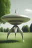 Placeholder: a flying saucer that has legs attached to it that look like dog legs