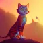 Placeholder: circus, tabaxi, female, fantasy, at dawn by atey ghailan, mystical colors, Golden hour, Lisa Frank fantasy