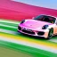 Placeholder: concept, art, high quality, sport car, porshe 911, 911, porshe on the nature, porshe pink color, porshe made of candies, landscape background, sunny, ultra high quality, realistic, cinematic, good weather, green nature, funny