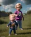 Placeholder: Penny Hofstadter toddler, full body, dramatic lighting, angry, hyper realistic,