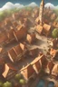 Placeholder: magical mediaeval village, busy market, fantasy world, digital art, view from the sky down, 4k